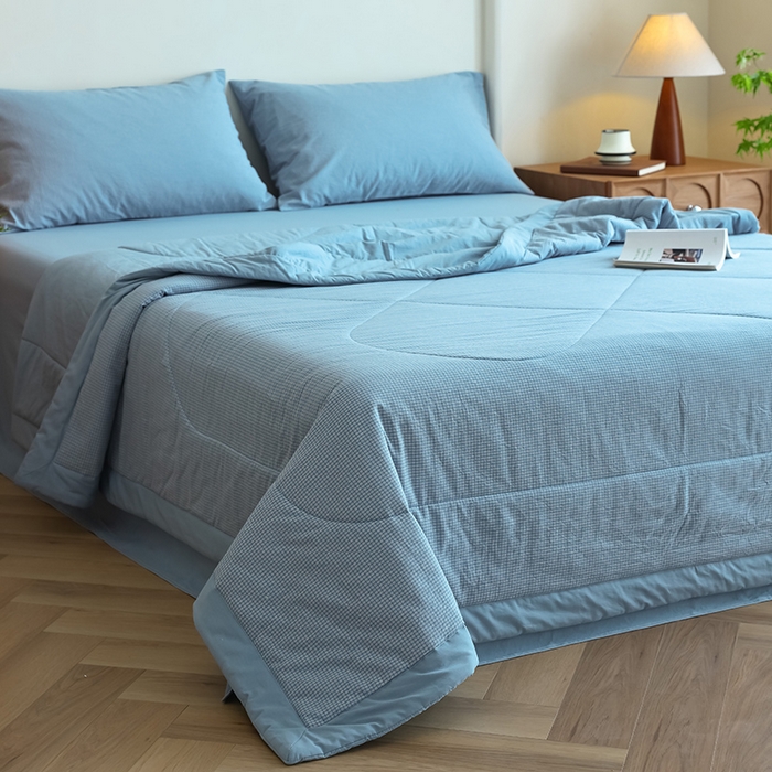 91家纺网 家纺一手货源 找家纺 雯雨家纺 2025新款A类无印风里外全棉纯棉水洗棉新疆棉花夏被夏凉被空调被 安格尔兰