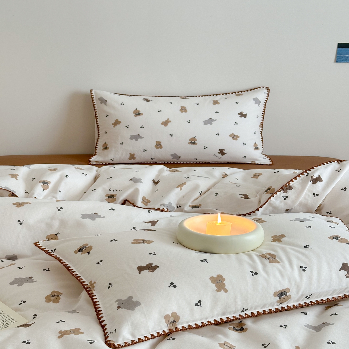 91家纺网 家纺一手货源 找家纺 （总）2025新款工艺款全棉双层纱小清新贝壳边四件套