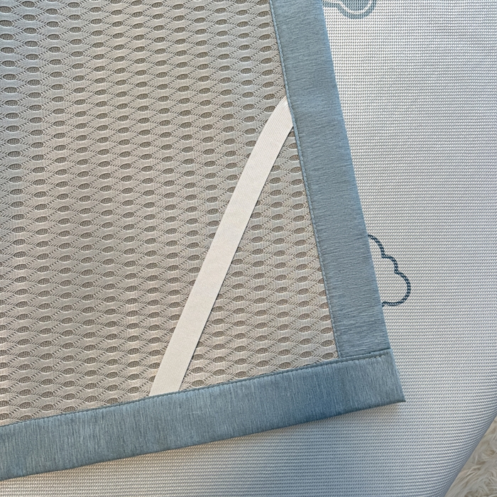 91家纺网 家纺一手货源 找家纺 席佬大 2025新款高克重卡通数码印花冰藤席床席床笠款 蓝天白云-平铺款-平铺款