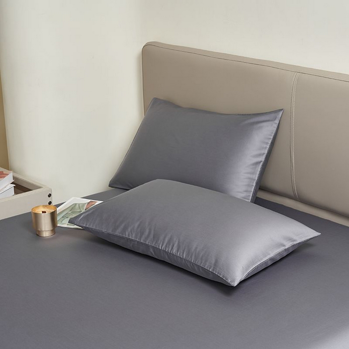 91家纺网 家纺一手货源 找家纺 暖芯家纺 2025新款60S黑标全棉四件套 远山灰