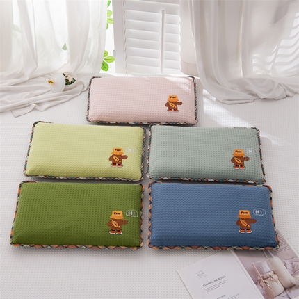 91家纺网 家纺一手货源 找家纺 （总）仁宇枕业 2025新款荞麦枕可拆洗婴幼儿童学生枕头全棉华夫格刺绣枕套+枕芯