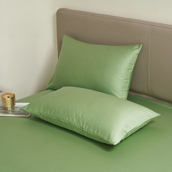 91家纺网 家纺一手货源 找家纺 暖芯家纺 2025新款60S黑标全棉四件套 翠微绿