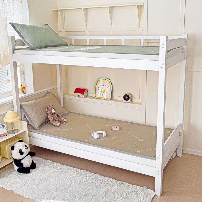 91家纺网 家纺一手货源 找家纺 富馨莱 2025新款A类480克PE凉感凉豆豆凉席三件套和单件学生款 绅士咖