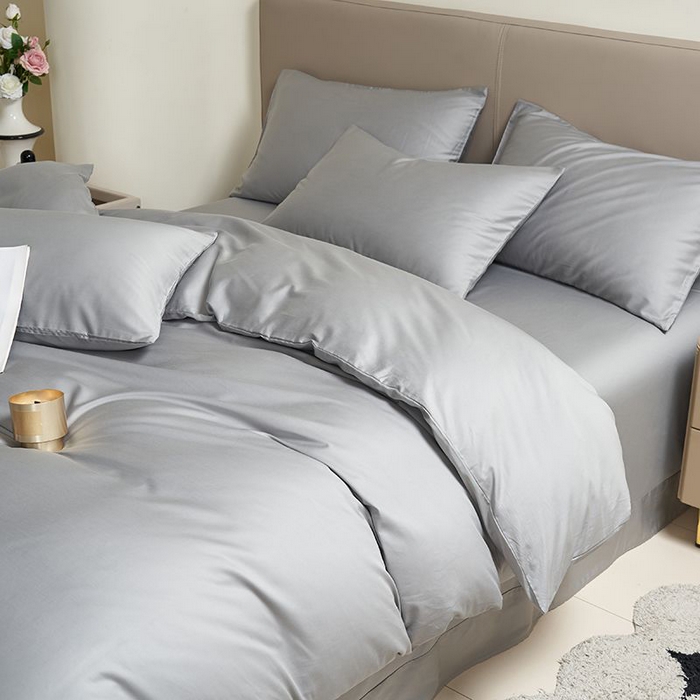 91家纺网 家纺一手货源 找家纺 暖芯家纺 2025新款60S黑标全棉四件套 星辰灰