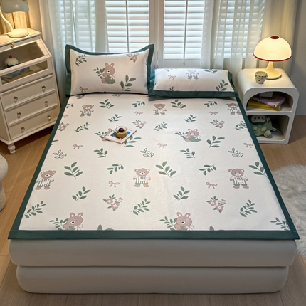 91家纺网 家纺一手货源 找家纺 （总）席佬大 2025新款高克重卡通数码印花冰藤席床席床笠款