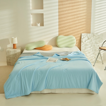 2025新款凉感丝清凉大豆夏被夏凉被空调被大豆夏被凉席四件套-熊猫冻冻被 冻冻被-雾蓝灰