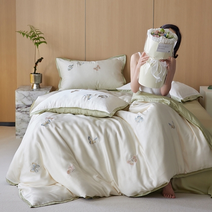 91家纺网 家纺一手货源 找家纺 （总）风向标家纺  2025新款奥地利进口60s兰精天丝拼边款（风格一）