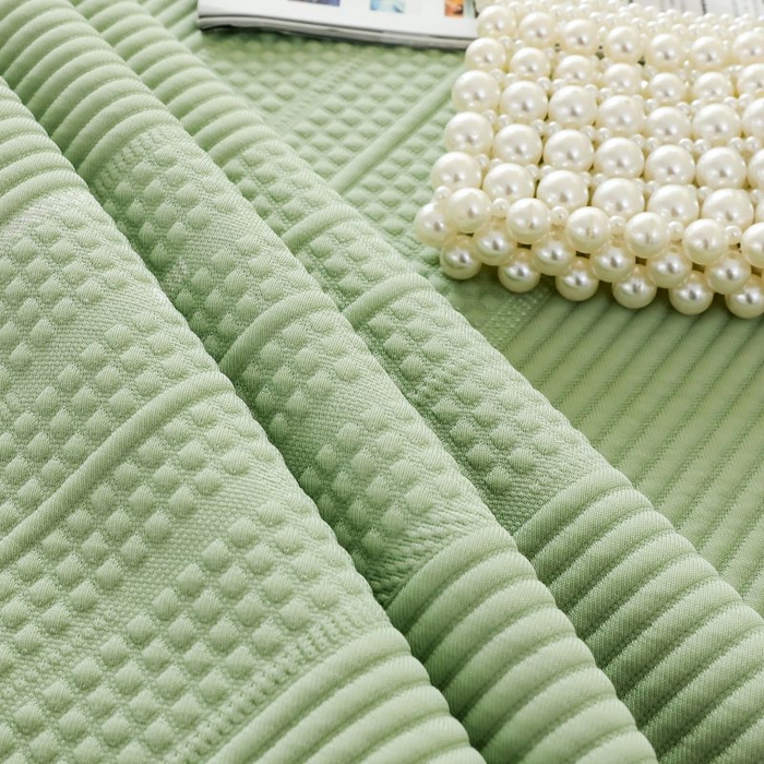 91家纺网 家纺一手货源 找家纺 2025新款亲肤流星雨冰丝席床裙 绿色