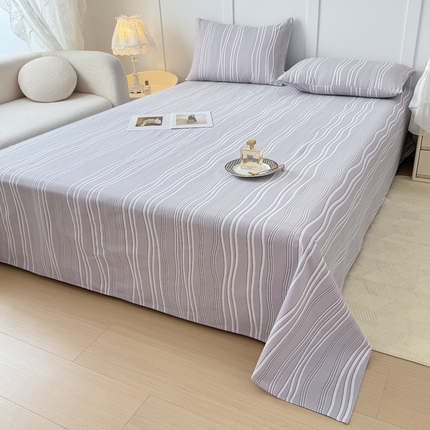 91家纺网 家纺一手货源 找家纺 KA家纺 2025夏季新款纯棉全棉老粗布凉席（起球包退） 波浪灰