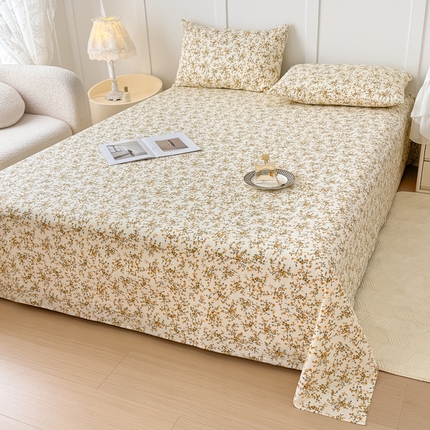 91家纺网 家纺一手货源 找家纺 KA家纺 2025夏季新款纯棉全棉老粗布凉席（起球包退） 花团锦簇