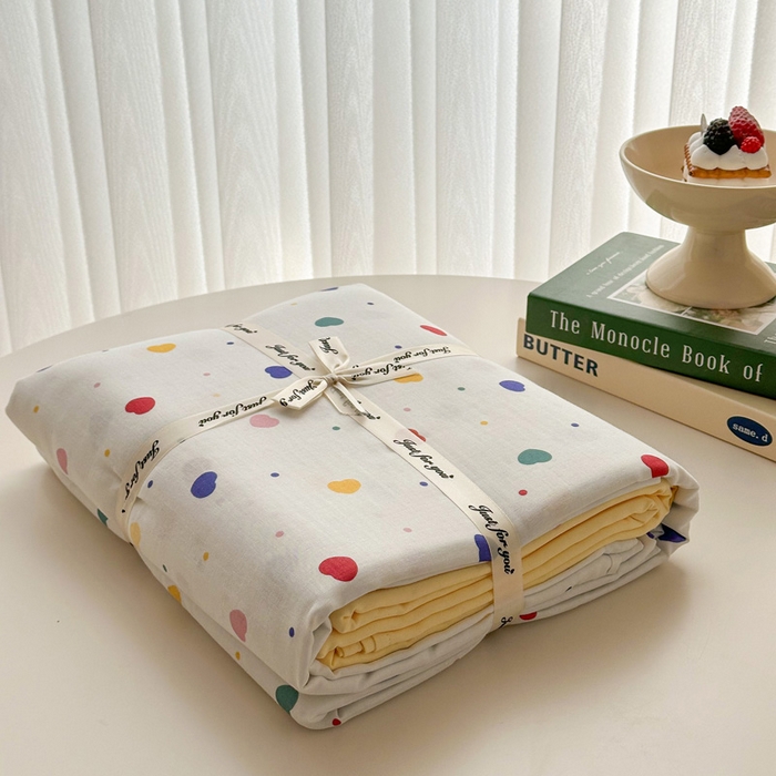 91家纺网 家纺一手货源 找家纺 塞纳 2026新款.全棉有氧双层纱四件套-场景一 心心相印