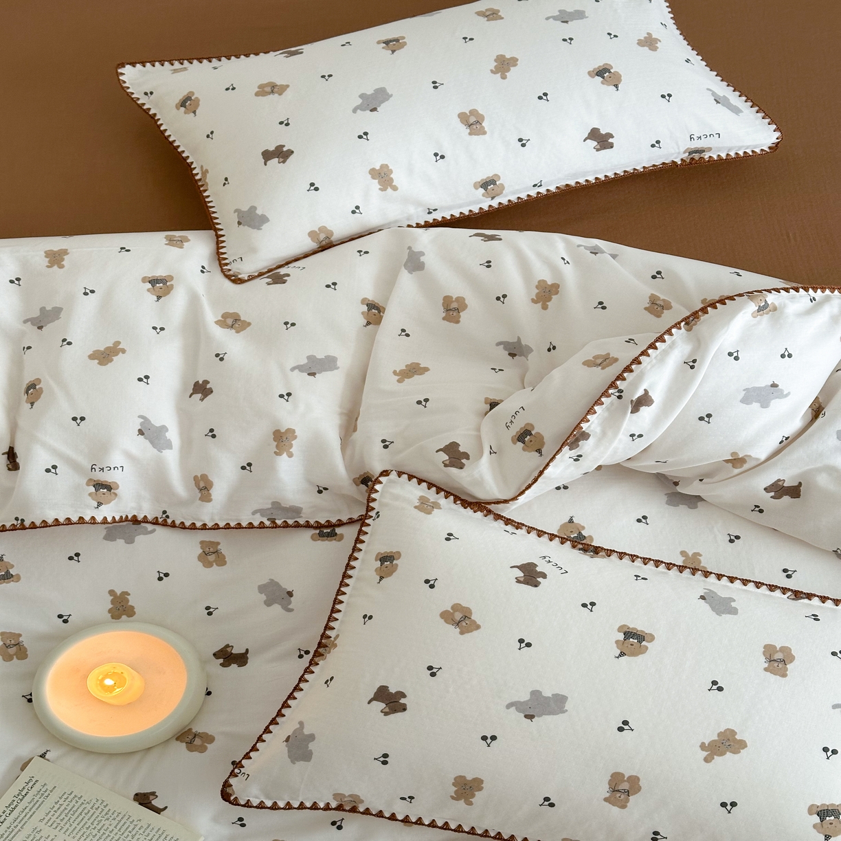 91家纺网 家纺一手货源 找家纺 （总）2025新款工艺款全棉双层纱小清新贝壳边四件套