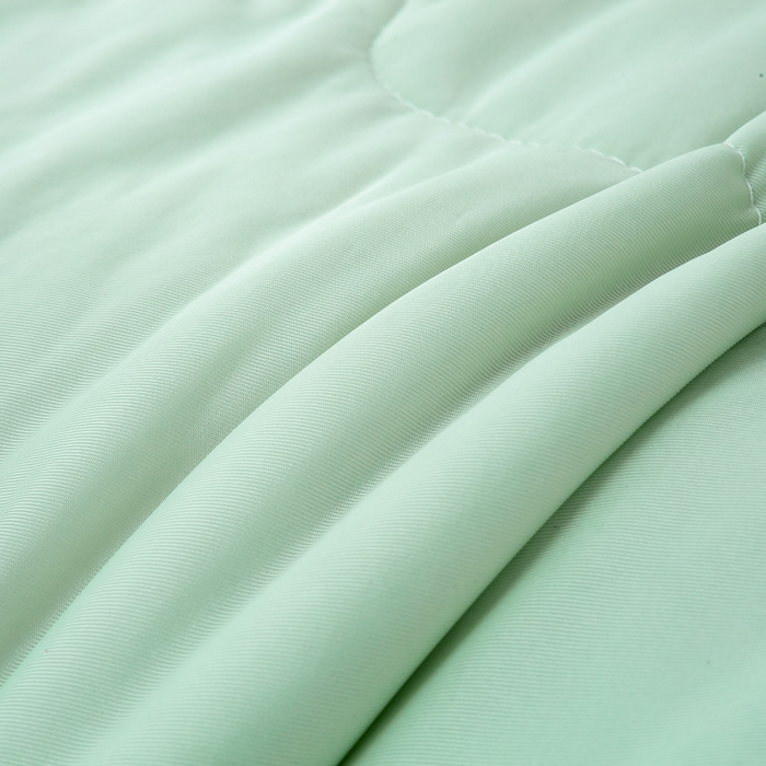 91家纺网 家纺一手货源 找家纺 好梦来家纺（原锦茂家纺） 2026新款印花凉感丝抗菌夏被 绿拼灰