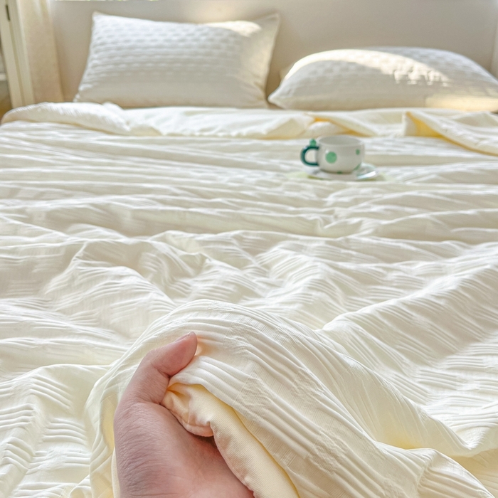 91家纺网 家纺一手货源 找家纺 欧邦 2025新款华夫格水洗棉夏被