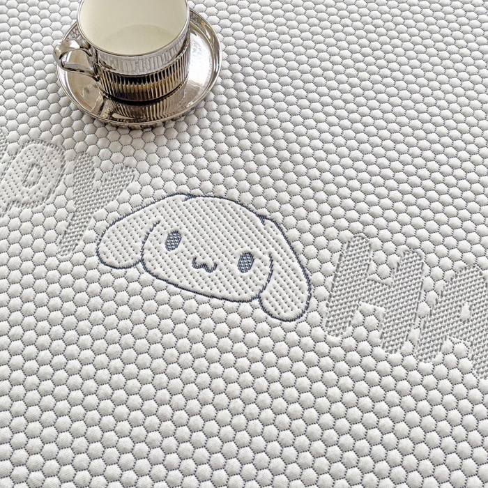 91家纺网 家纺一手货源 找家纺 富馨莱 2025新款A类480克PE凉感凉豆豆凉席三件套和单件平铺款 呆呆狗