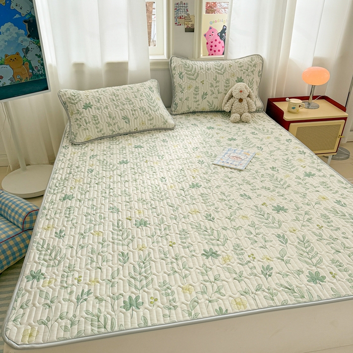 91家纺网 家纺一手货源 找家纺 慕尚家纺 2025新款小清新凉感丝乳胶席 风信子