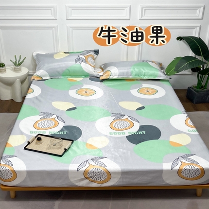豪美鑫 2025新款提花冰丝席床笠款 牛油果