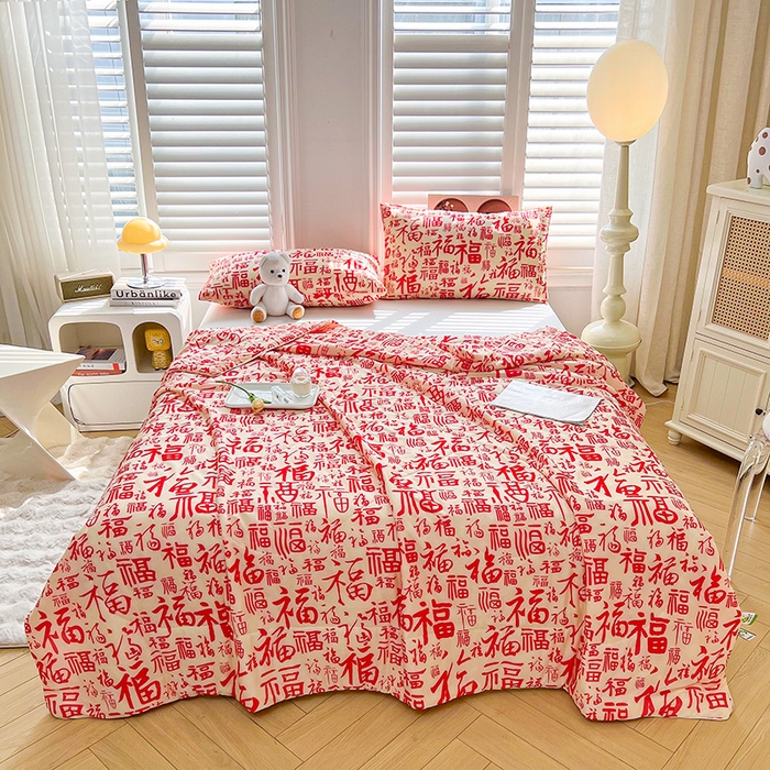 91家纺网 家纺一手货源 找家纺 好梦来家纺（原锦茂家纺） 2025新款印花凉感丝抗菌夏被 百福