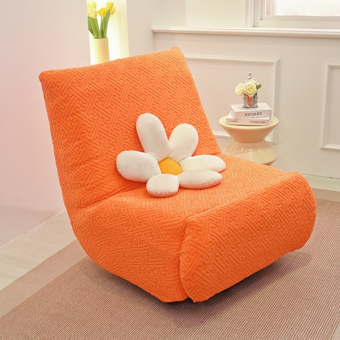 91家纺网 家纺一手货源 找家纺 启博家纺 2025新款磨毛提花功能款毛毛虫沙发套 橙色