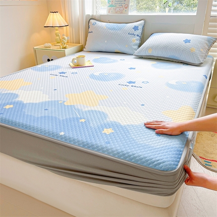 91家纺网 家纺一手货源 找家纺 康纳利 2025新款A类豆豆床笠席夏被四件套 星空