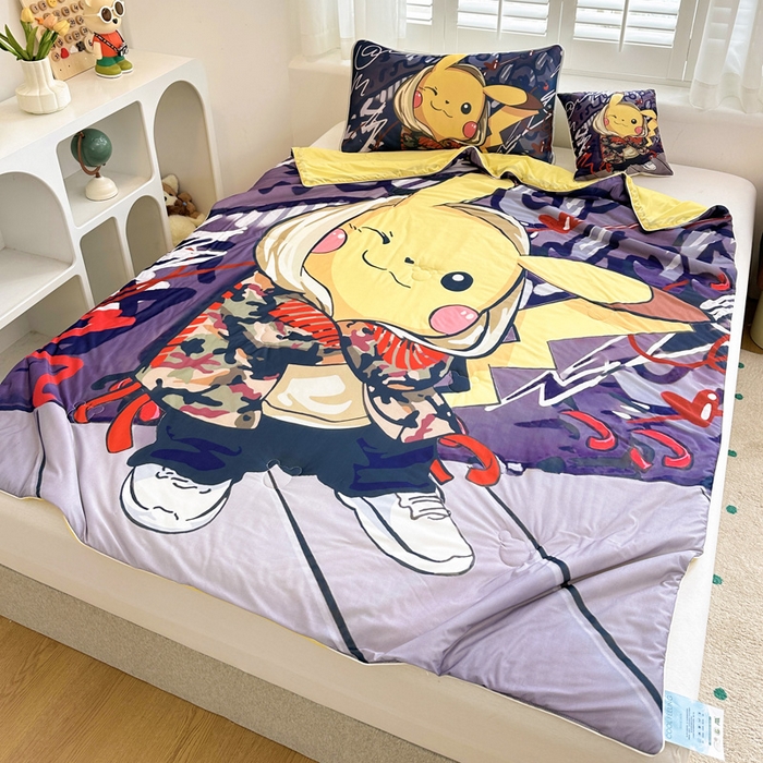 91家纺网 家纺一手货源 找家纺 ds生活馆 2025新款A类大版卡通凉感丝夏被 酷帅皮卡