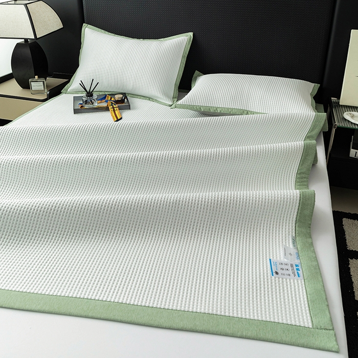 91家纺网 家纺一手货源 找家纺 安哆啦家纺 2025新款480克高端PE冰豆豆软凉席 华夫格-温柔白