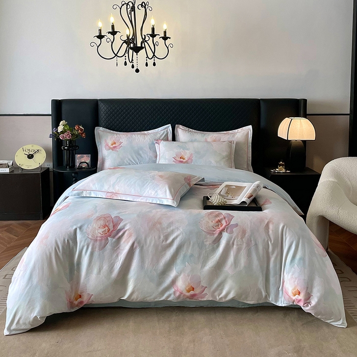 91家纺网 家纺一手货源 找家纺 金纱玉纺家纺 2025新款全棉13376数码印花四件套（礼盒包装）404A2