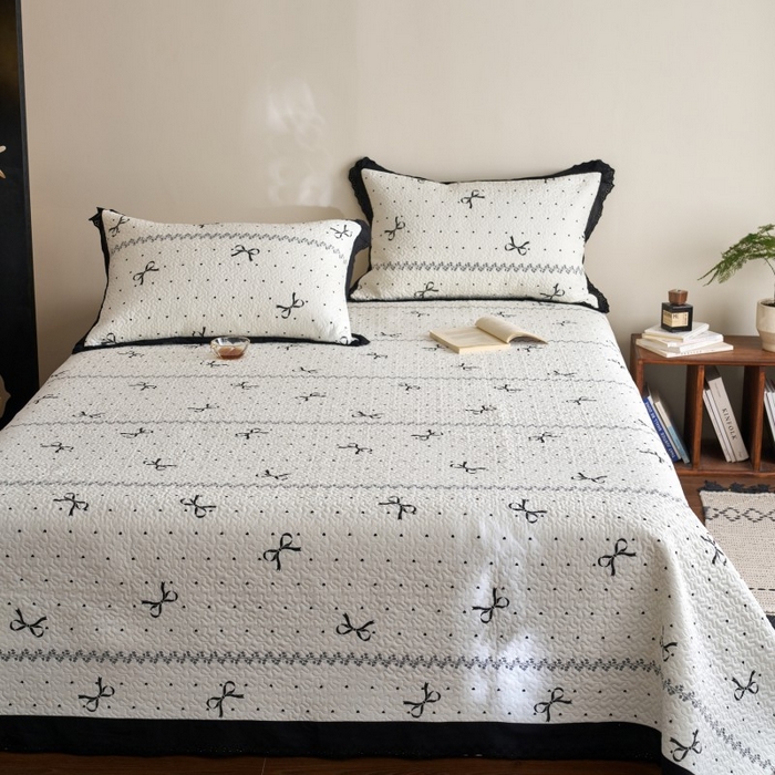 91家纺网 家纺一手货源 找家纺 漫仙阁家纺 2025新款热卖法式花边款加厚床盖床盖三件套 法式蝴蝶