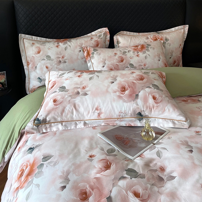 91家纺网 家纺一手货源 找家纺 金纱玉纺家纺 2025新款全棉13376数码印花四件套（礼盒包装）331A2