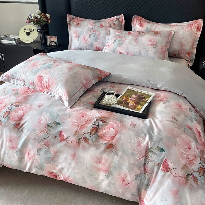 91家纺网 家纺一手货源 找家纺 金纱玉纺家纺 2025新款全棉13376数码印花四件套（礼盒包装）317A1