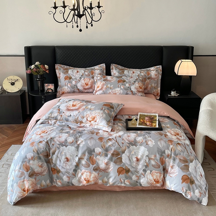 91家纺网 家纺一手货源 找家纺 金纱玉纺家纺 2025新款全棉13376数码印花四件套（礼盒包装）285A1