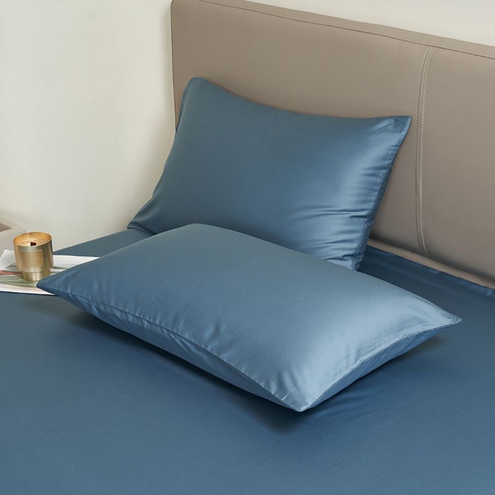 91家纺网 家纺一手货源 找家纺 暖芯家纺 2025新款60S黑标全棉四件套 北欧蓝