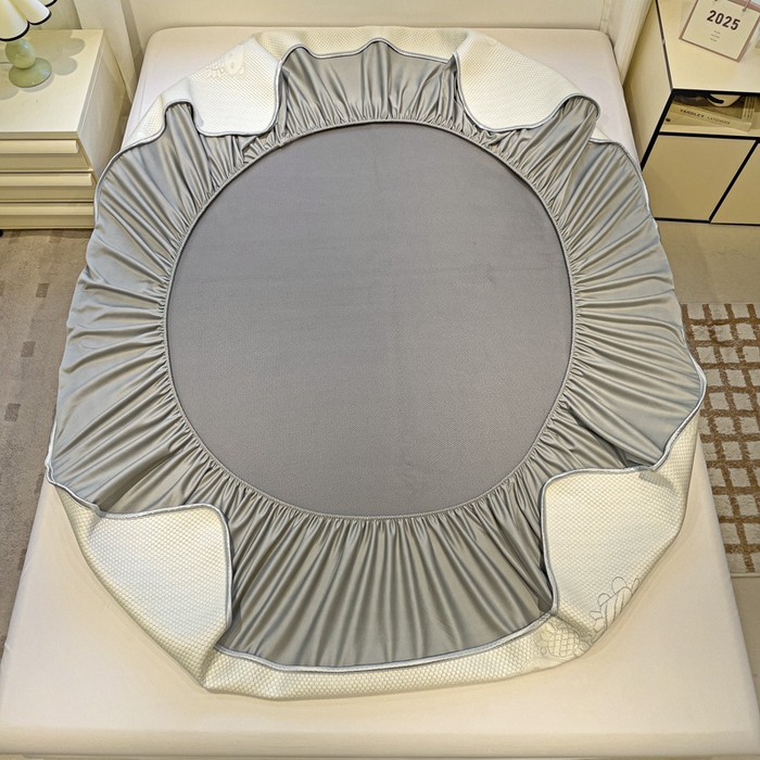 91家纺网 家纺一手货源 找家纺 富馨莱 2025新款A类480克PE凉感凉豆豆凉席三件套和单件床笠款 快乐熊仔