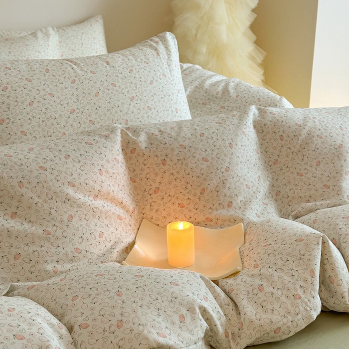 91家纺网 家纺一手货源 找家纺 塞纳 2026新款.全棉有氧双层纱四件套-场景一 柠语-绿