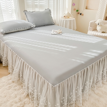 91家纺网 家纺一手货源 找家纺 （总）LIFE.丽芙 2025春夏新款独家研发太空层凉感软席双层蕾丝边冰丝凉席床裙款