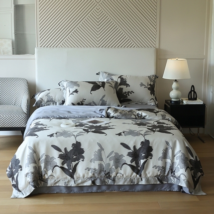 2025新款奥地利60s兰精天丝数码印花复古风四件套-绽放 绽放-伊莎贝拉