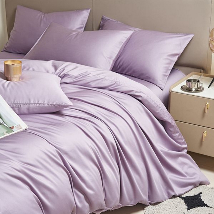 91家纺网 家纺一手货源 找家纺 暖芯家纺 2025新款60S黑标全棉四件套 木槿紫