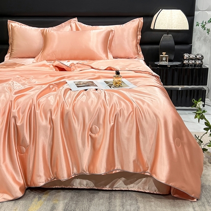 91家纺网 家纺一手货源 找家纺 经年 2025夏季新款丝绸真丝手感水洗真丝天丝夏被夏凉被空调被四件套 夏被-浅玉