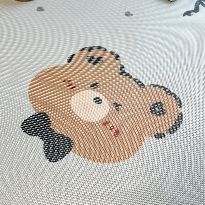 91家纺网 家纺一手货源 找家纺 席佬大 2025新款高克重卡通数码印花冰藤席床席床笠款 爱心熊-平铺款-平铺款