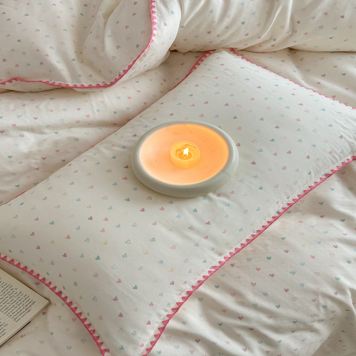 91家纺网 家纺一手货源 找家纺 2025新款工艺款全棉双层纱小清新贝壳边四件套 简爱