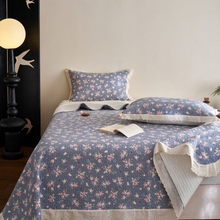 91家纺网 家纺一手货源 找家纺 漫仙阁家纺 2025新款热卖法式花边款加厚床盖床盖三件套 古巷