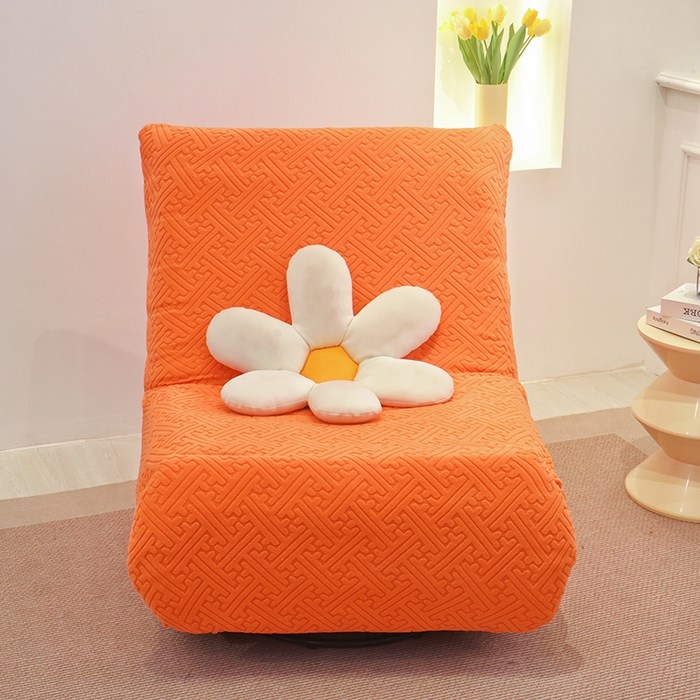 91家纺网 家纺一手货源 找家纺 启博家纺 2025新款磨毛提花功能款毛毛虫沙发套 橙色