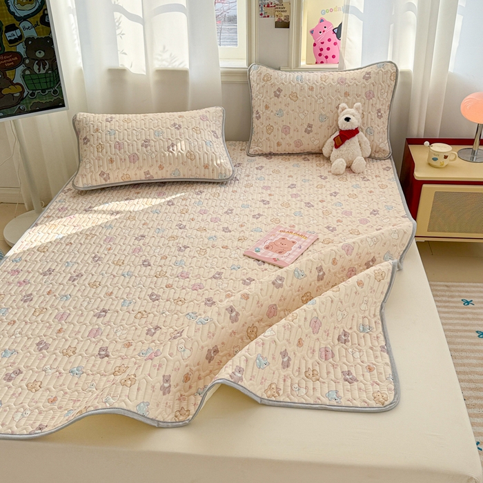 91家纺网 家纺一手货源 找家纺 慕尚家纺 2025新款小清新凉感丝乳胶席 小奶狗