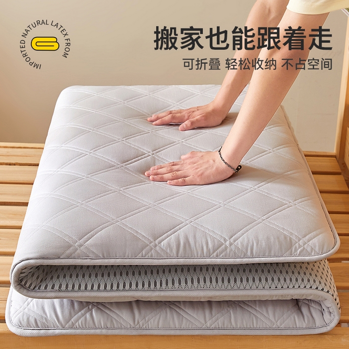 91家纺网 家纺一手货源 找家纺 丽诺床垫 2025新款氧乐棉三明治学生床垫 浅灰