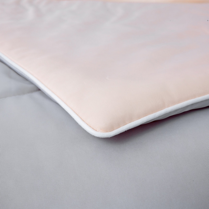 91家纺网 家纺一手货源 找家纺 好梦来家纺（原锦茂家纺） 2026新款印花凉感丝抗菌夏被 粉拼灰