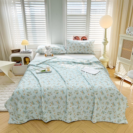 好梦来家纺（原锦茂家纺） 2025新款印花凉感丝抗菌夏被 晨曦 蓝