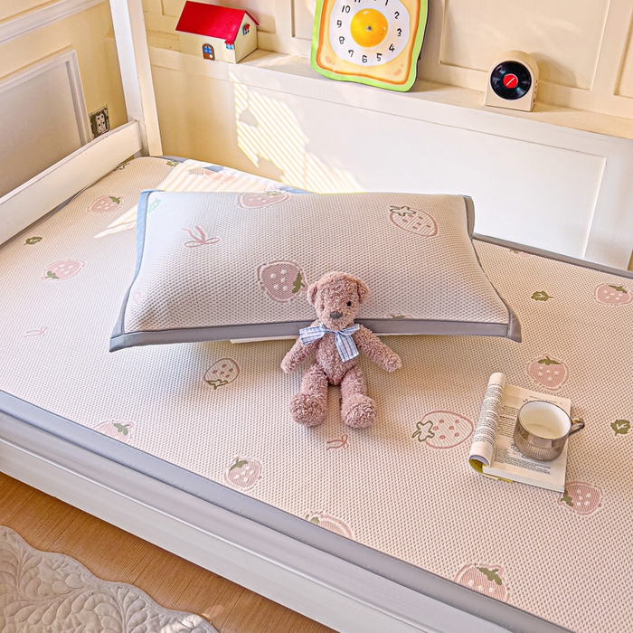 91家纺网 家纺一手货源 找家纺 （总）富馨莱 2025新款A类480克PE凉感凉豆豆凉席三件套和单件学生款