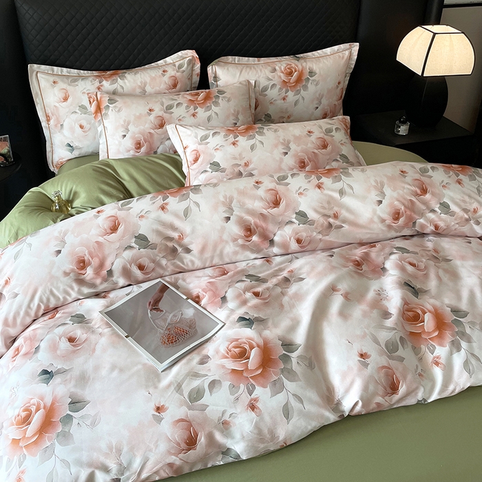 91家纺网 家纺一手货源 找家纺 金纱玉纺家纺 2025新款全棉13376数码印花四件套（礼盒包装）331A2