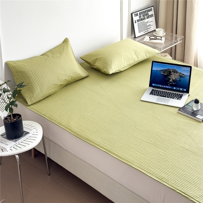 91家纺网 家纺一手货源 找家纺 法芙娜家纺 2025新款全棉40S水洗棉床垫 抹茶