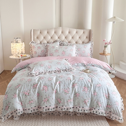 91家纺网 家纺一手货源 找家纺 （总）美伦美焕 2025新款全棉印花床盖四件套